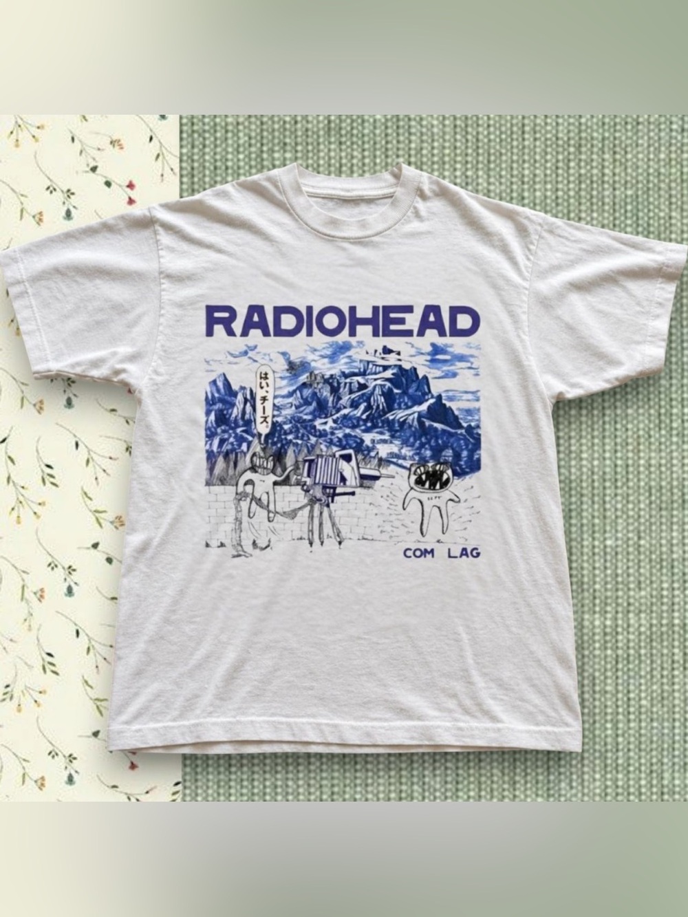 Gildan Radiohead Com Lag Graphic T-Shirt White For Unisex